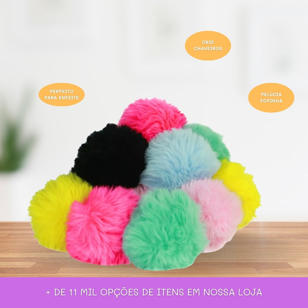 12 Unid. Pom Pom Pelucia - 70mm