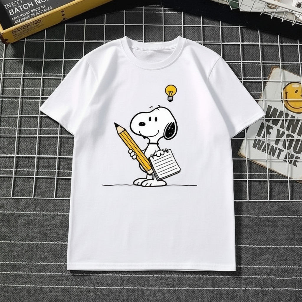 BR.Moonlight Camiseta Unissex Snoopy Filosofia Animação Única 100% algodão