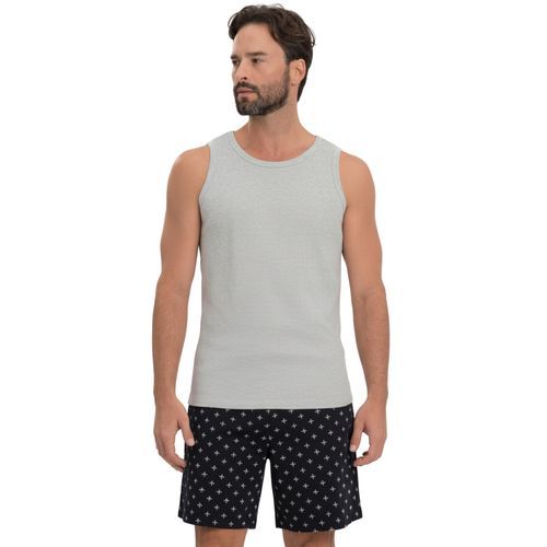 Pijama Regata E Samba Cançao Masculino Toque Macio Verão Mensageiro dos Sonhos