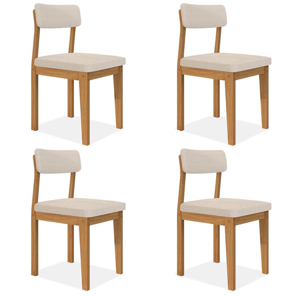 Conjunto Com 4 Cadeiras Estofadas Utah Cinamomo/bouclé Off - M.a em Oferta na Shopee