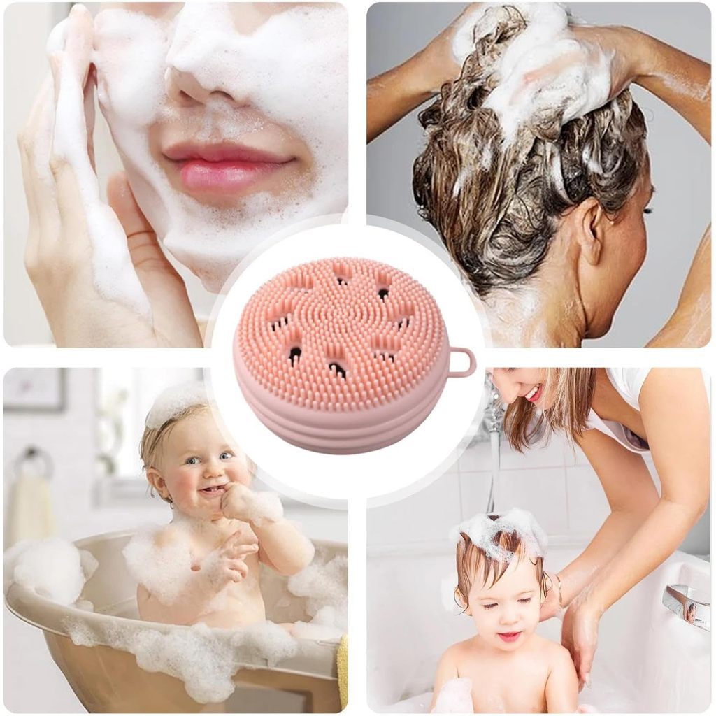 Escova Massageadora De Silicone Multifuncional Banho Limpeza Facial Capilar Relaxante Portátil Suave