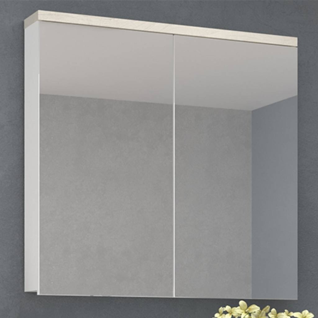 Armário de Banheiro 90cm 02 Portas Ref 910 Branco/Arenito em Oferta na Shopee