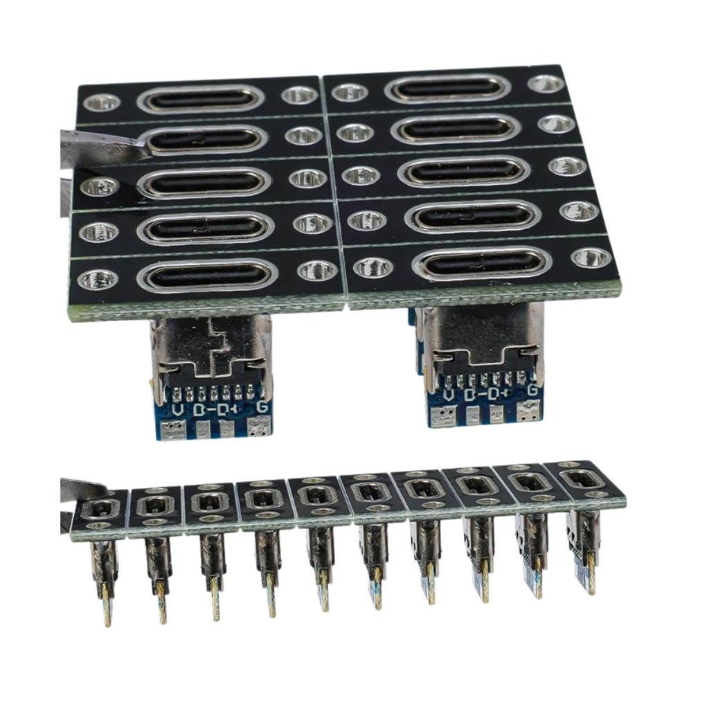 Conector USB 3.1 Tipo C – DC Jack 4 Pinos – Placa Fêmea  para Carregamento