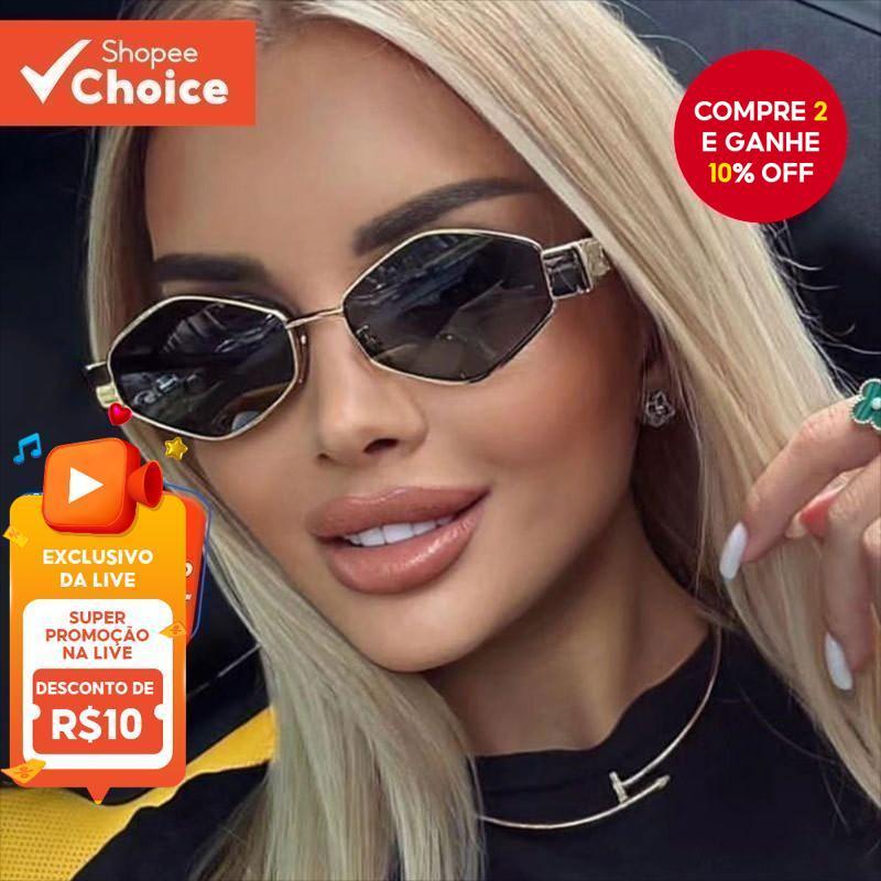 Óculos Femininos De Metal Com Corte De Diamante 2025 – De Luxo Petite Frame UV400 Para Viagens E Uso Diário