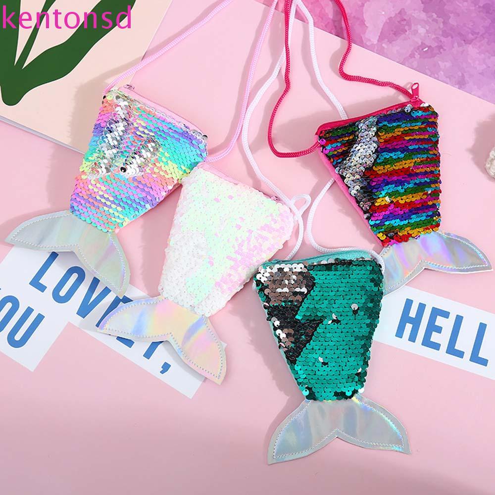 Bolsa De Moedas De Lantejoulas Com Cauda De Sereia KENTONSD , Dinheiro Peixe Para Meninas Crossbody , Capa Protetora