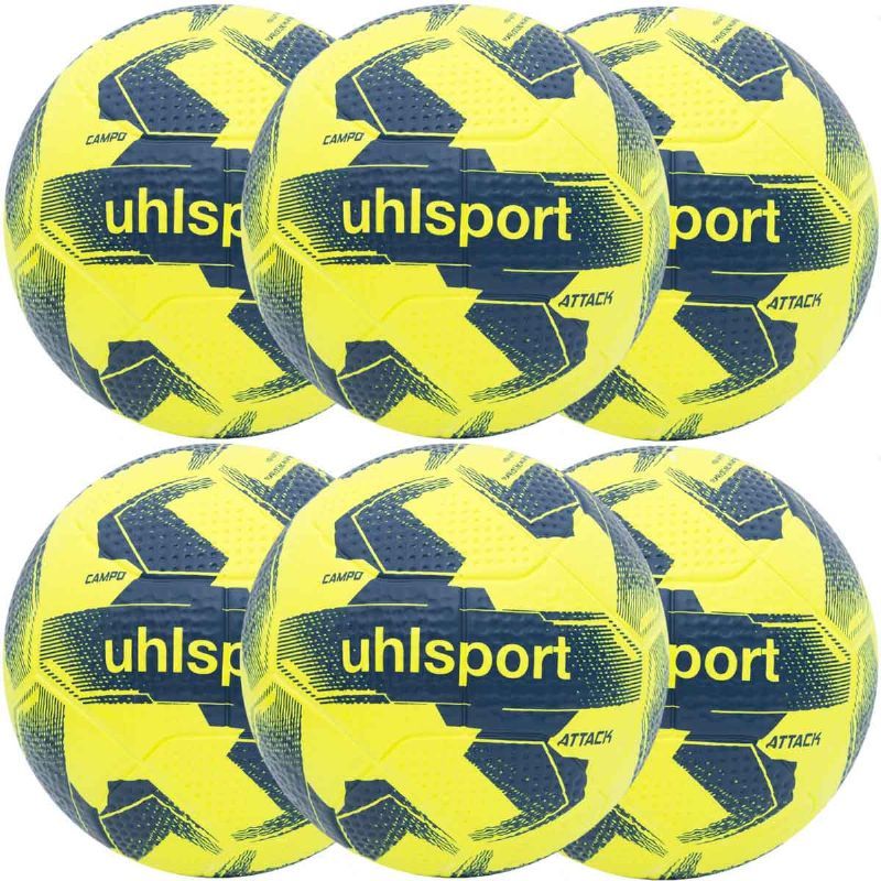 Kit C/ 6 Bolas Uhlsport Attack Campo +GLUE 0% Água