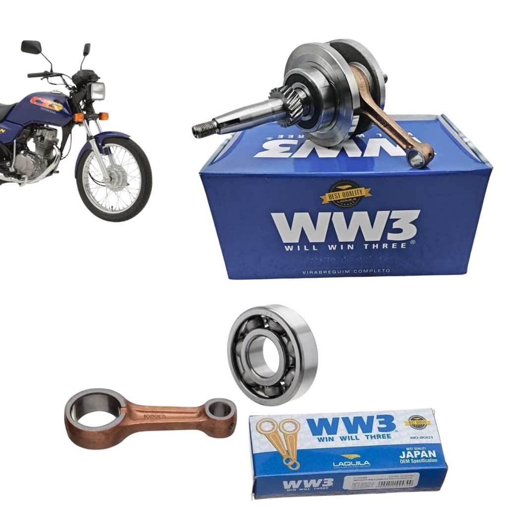 Virabrequim Completo Com Biela E Rolamentos Ww3 Honda Cg 125 Titan 1995 a 1999