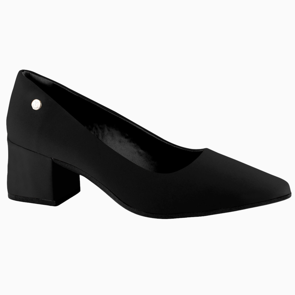 Scarpin Salto Bloco Médio Feminino Bico Fino Casual Clássico Trabalho Confortável Via Uno Original em Oferta na Shopee