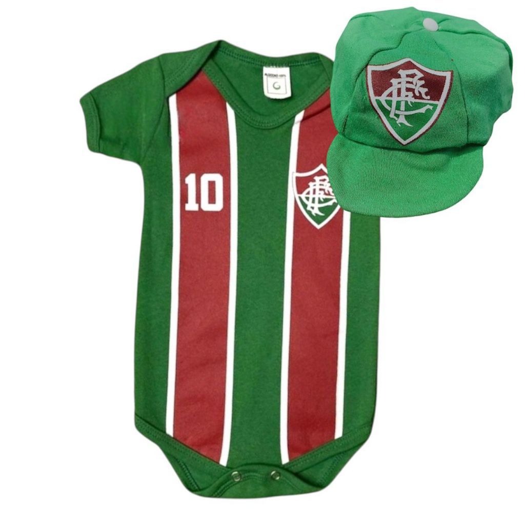 Kit Body Bebê Fluminense + Boina Temática Mesversário