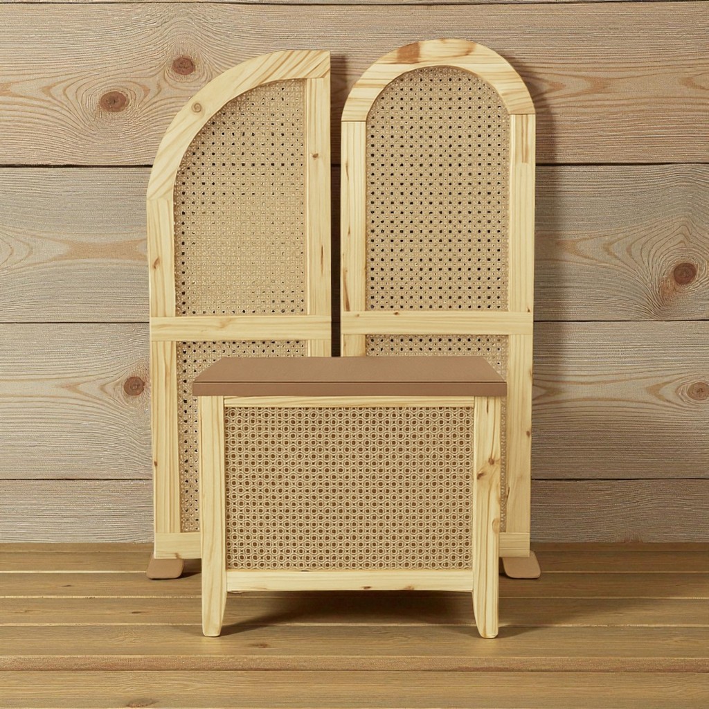 Kit Festa Provençal MDF com Painéis e Mesa Estilo Palha – Decoração Mesa do Bolo, Infantil e Casamento