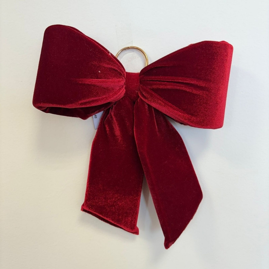 Laço Decorativo de Veludo Natal - Vermelho Bordo - 20cm - 1 unidade - Rizzo