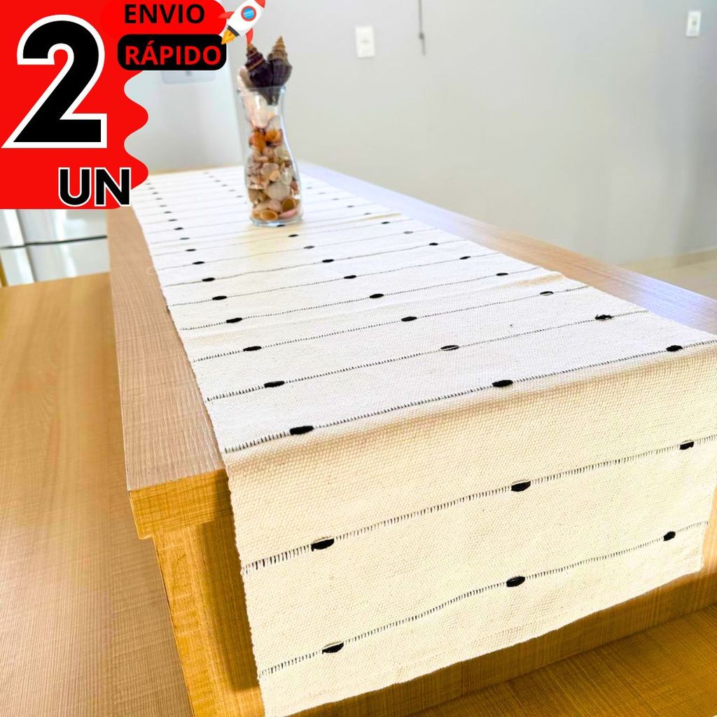 Caminho de Mesa Cru Decorativo Premium 1,50m – Perfeito para Sala de Jantar, Sala de Estar e Cozinha