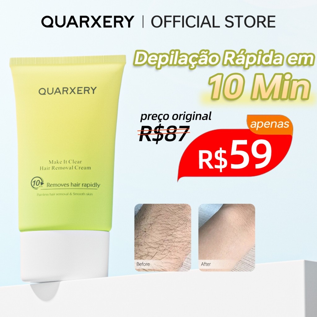 1QUARXERY Creme Depilatório (Unissex) + Gel Indolor em Oferta na Shopee