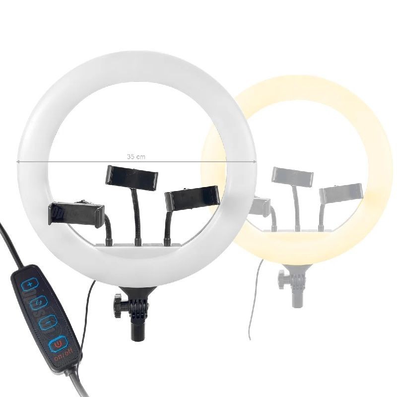 Suporte Smartphone Exbom Iluminador Ring Light 14" 240 Leds 3200K 5600K Flexivel Ilum-R14W25