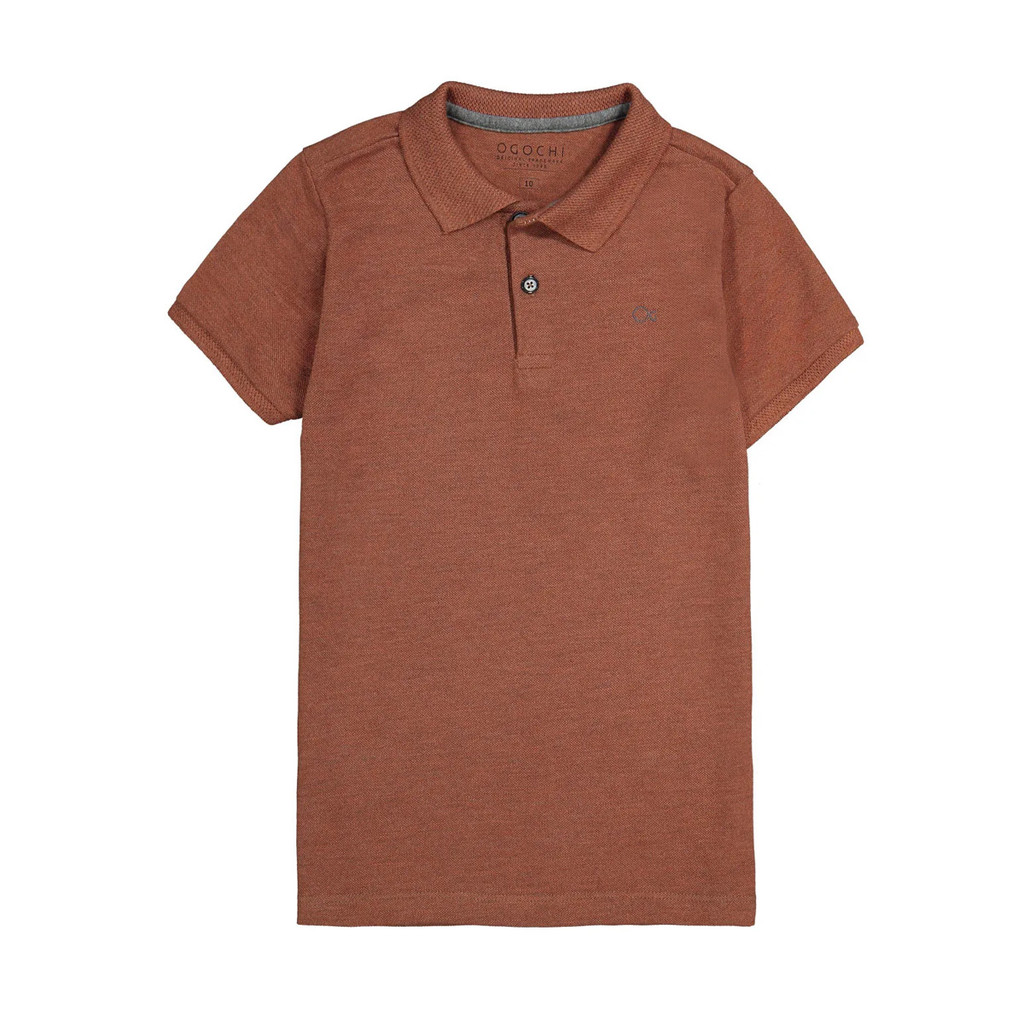 Camiseta Polo infantil Ogochi Marrom Capuccino