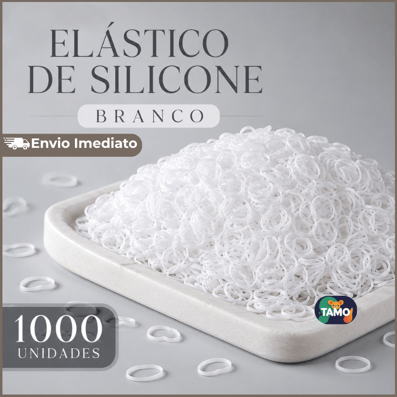 1000 Elásticos de Silicone Branco Branca Penteados Tranças e Xuxinhas de Cabelo Elastiquinho Pet