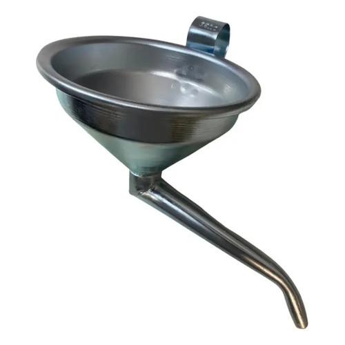 Funil Metálico Lubefer 2 Curvas Aço Inoxidável Troca de Óleo Moto Carro Profissional Funil Inox Mecânica Oficina