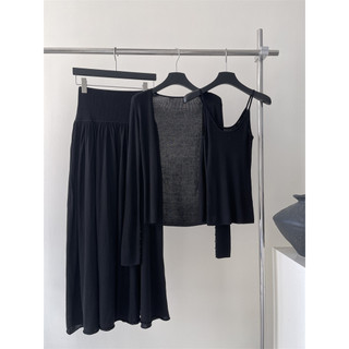 JAYT Elegante Casual Feminino Temperamento Macio Combinando Elegante Saia de Malha Plissada de Três Peças Desgaste Franc