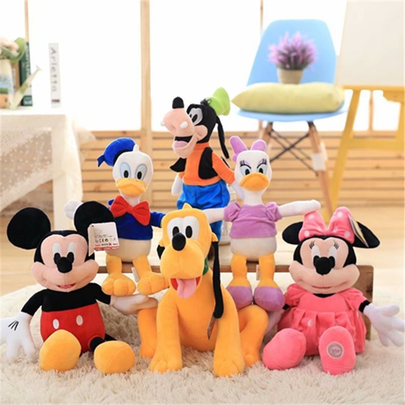 Brinquedos de Pelúcia de Desenhos Animados do Mickey Mouse, Minnie, Donald, Daisy, Goofy, Pato e Pluto de 30/40/50 cm J3
