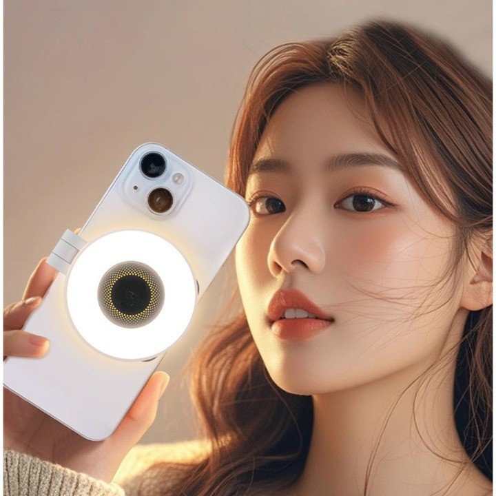 Ring Light LED Magnético Recarregável para Celular | Luz Selfie Fotos Vídeos Lives Maquiagem