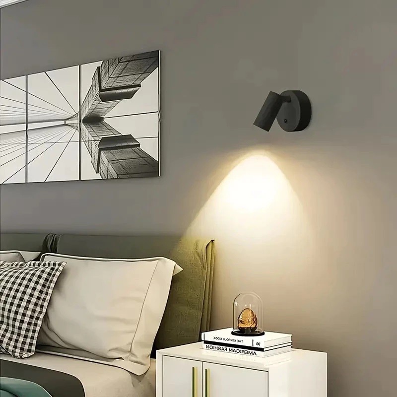Luminária para quarto sem fio recarregável LED Leitura arandela de parede abajur de cabeceira