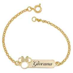 Pulseira para Bebê infantil Nome Personalizado Banho de Ouro