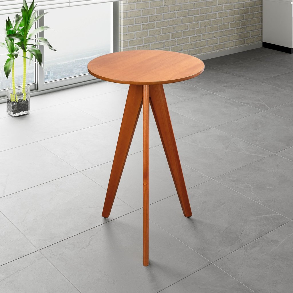 Mesa Bistrô Alta em 100% Madeira Maciça Nápoles Espresso Móveis Marrom/Champagne