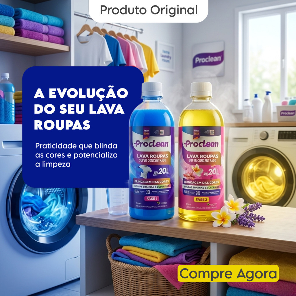 Kit Base Concentrada Proclean Para Sabão Líquido Lava Roupas Produza Até 20L ou 40L com Muito Mais Economia