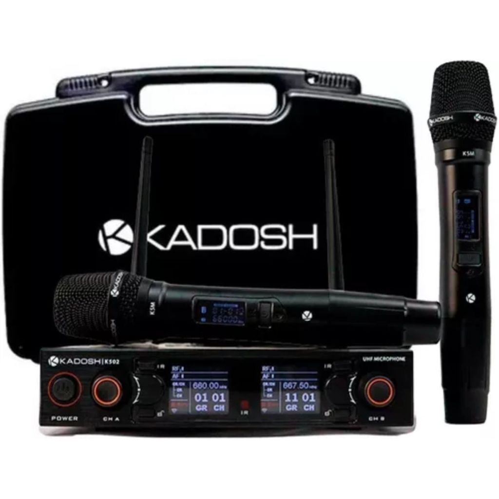 Microfone Sem Fio Duplo De Mão Kadosh K502M Profissional