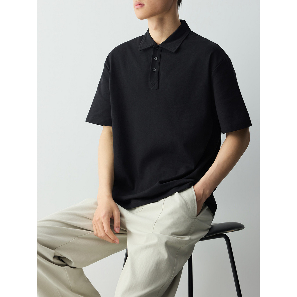 Momaike roupas masculinas Gaozhi Commuter Solona legal camisa polo de manga curta masculina 2026 verão novo estilo respi