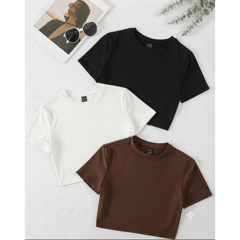 Kit 3 ou 1 Blusinha Cropped Feminina Oversized Soltinha Confortável Academia e Dia a Dia