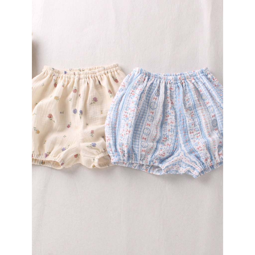 Bebê bebê fio de algodão puro grande bunda shorts bebê menina Floral calças casuais fino respirável verão novo estilo pe