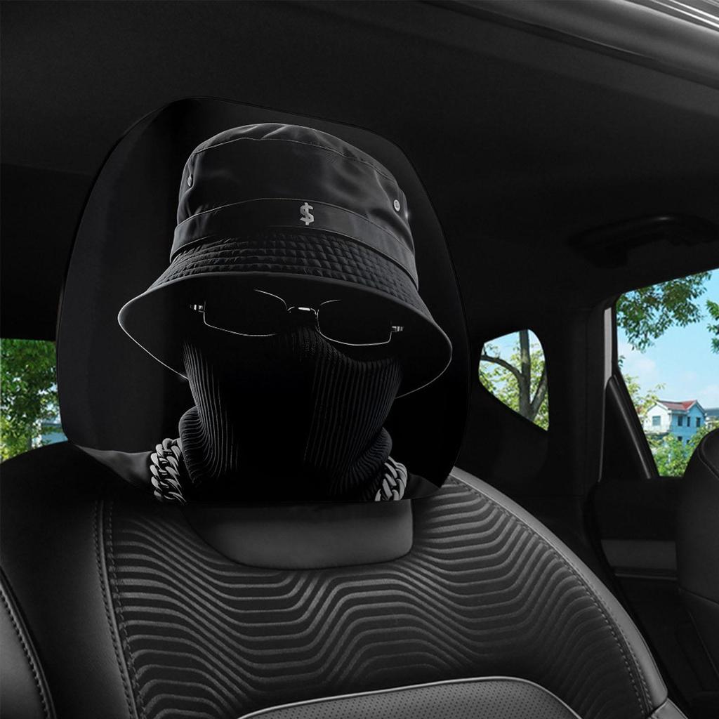 Dupla Face Capa De Encosto De Cabeça Do Carro Acessórios Interiores Elástico Mascarado Homem Protetor Para Caminhão Auto