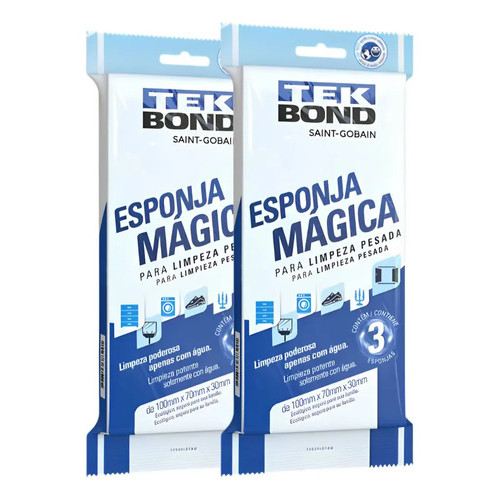 Kit 2 Esponja Mágica Tekbond Limpa Caneta Giz Mancha Tenis Branco