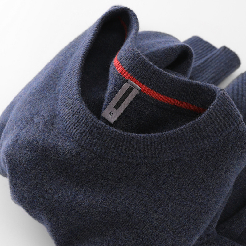 Um pouco cara, mas muito valor!Suéter masculino com gola redonda, estilo outono inverno, cor sólida, malha de lã