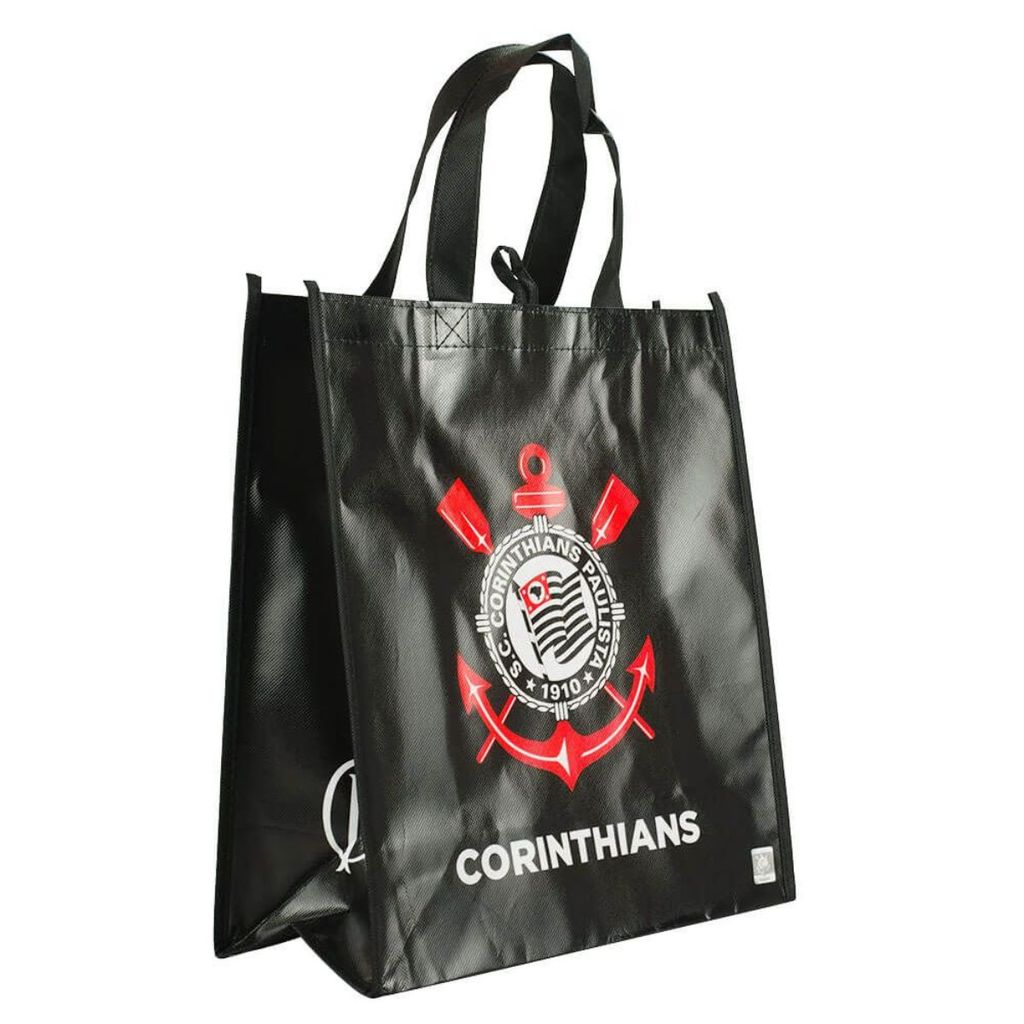 Sacola Feira Reutilizável Preto39x16x34.5cm - Corinthians