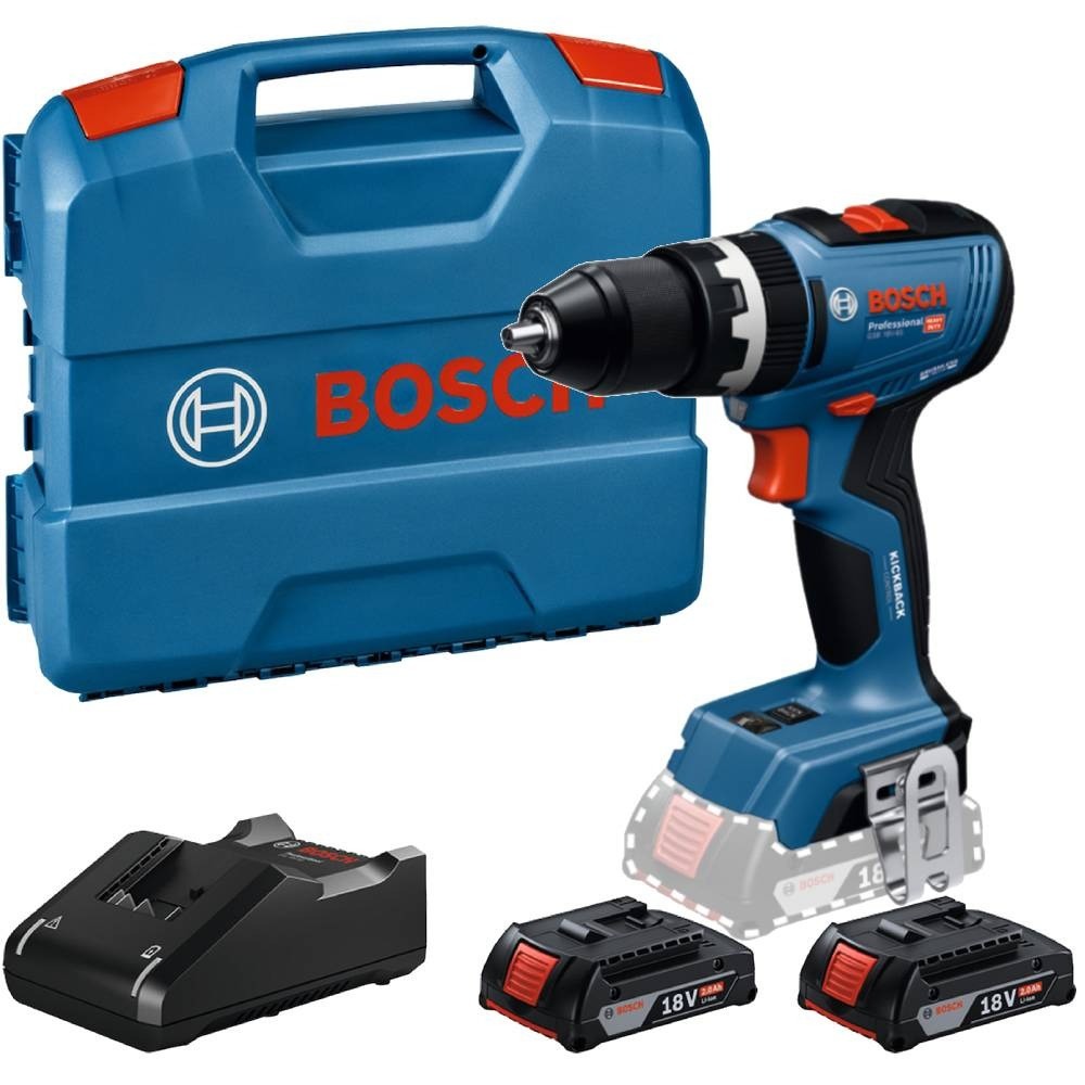 Furadeira Parafusadeira a bateria 1/2" 18V Brushless com 2 baterias GSB 18V-65 Bosch