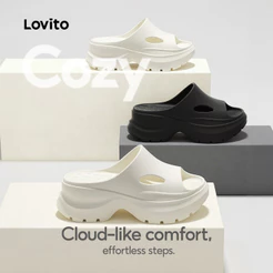 Lovito Sandálias Rasteiras Femininas Com Design Casual E Estilo Coreano LFAS5046