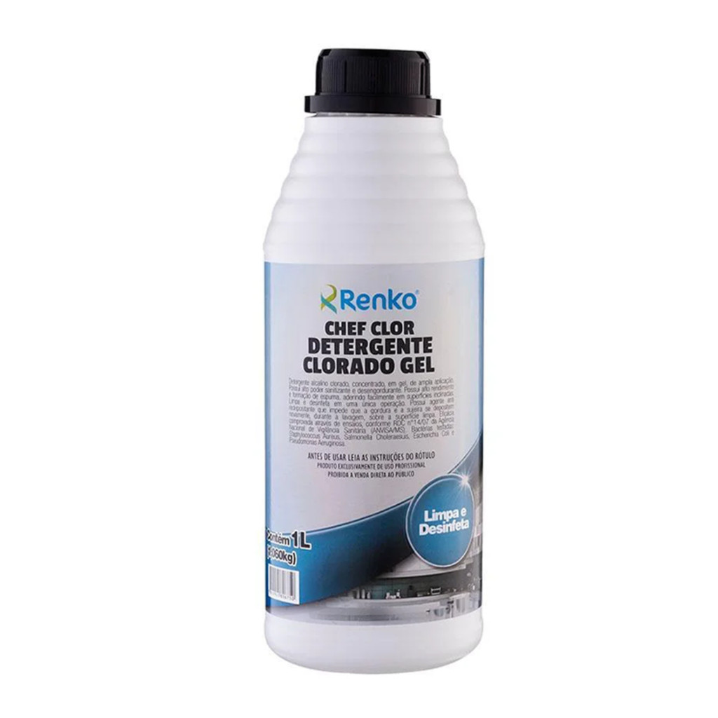 Detergente Gel Chef Clor 1 Litro Limpa e Desinfeta 1L - Renko