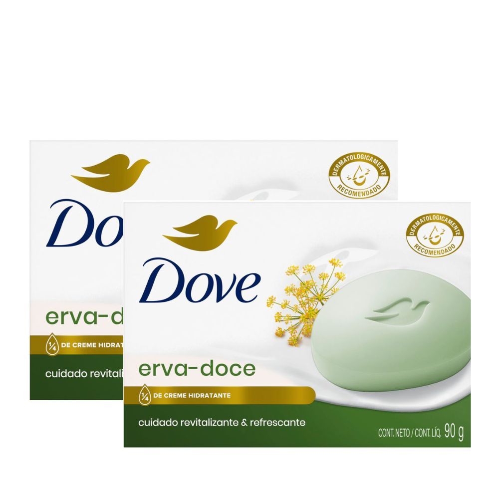 Kit 2 Sabonete em Barra Dove Erva-Doce e Camomila 90g