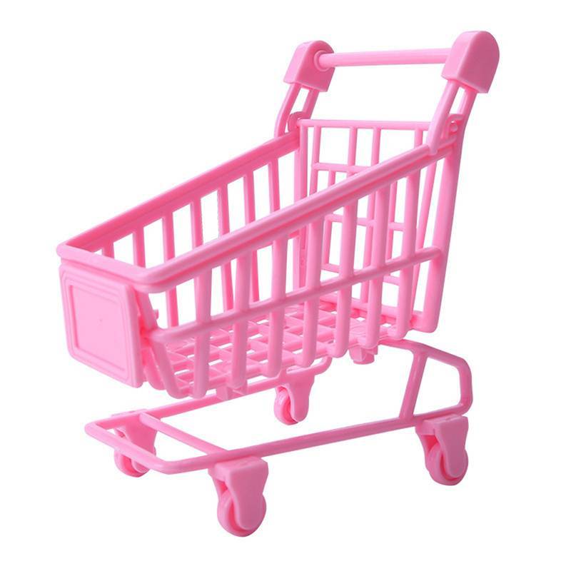 [PPTS] Carrinho De Compras Esponja De Maquiagem Ra Em Miniatura Pequeno Mão De Supermercado Utilidades Brinquedo Infanti