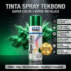 Tinta Spray Super Color Verde Metálico 350ml Alta Cobertura
