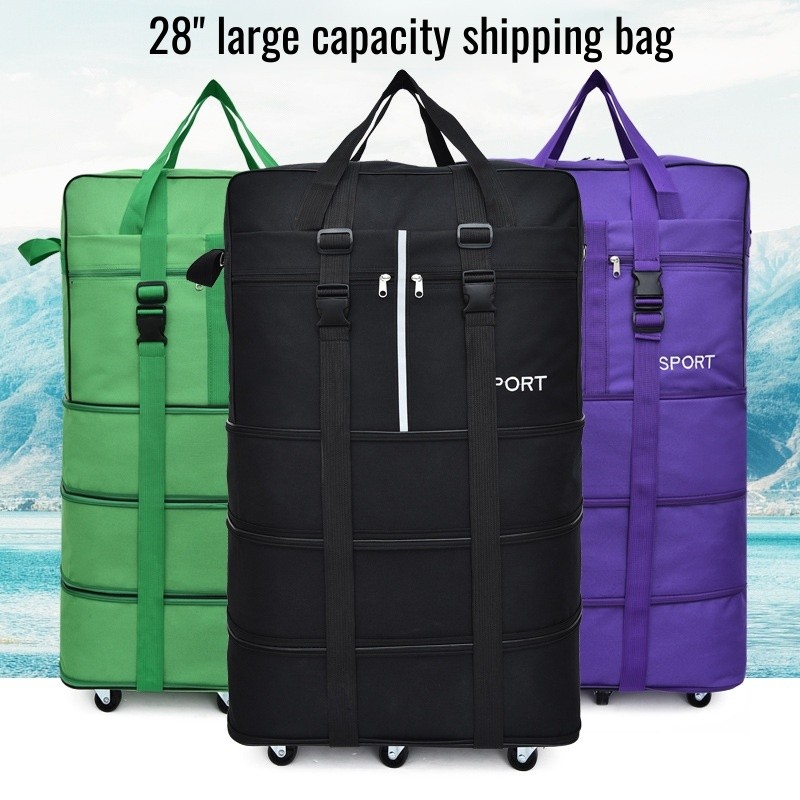 [Grande Capacidade] JMY Bolsa de Viagem Dobrável com Rodas Giratórias/Bagagem/Organizador