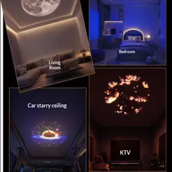 FFE USB Galaxy Projetor Luz RGB Lâmpada De Projeção Estrela Com Mudança De Cor 360 ° Ajustável Para Decoração De Quarto