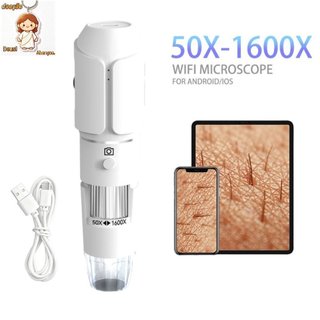 Microscópio Digital Sem Fio 1600X Para Rosto Câmera HD Cuidados Mini Portátil
