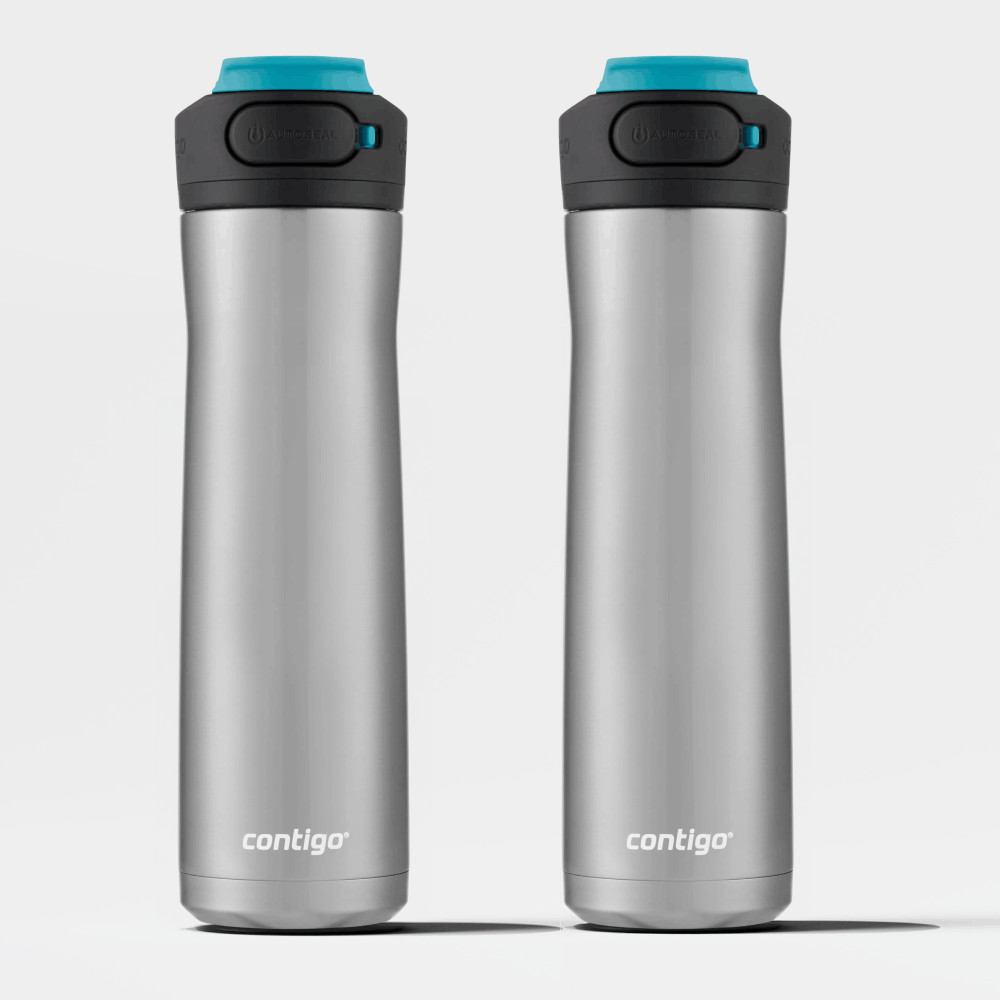 Kit com 2 Garrafas Térmicas Ashland Chill AUTOSPOUT® Azul Contigo | 709ml