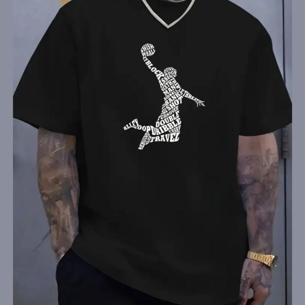 Camiseta Masculina Estampada Homem  Basquete Camisa Reforçada 100% Algodão Camiseta Streetwear