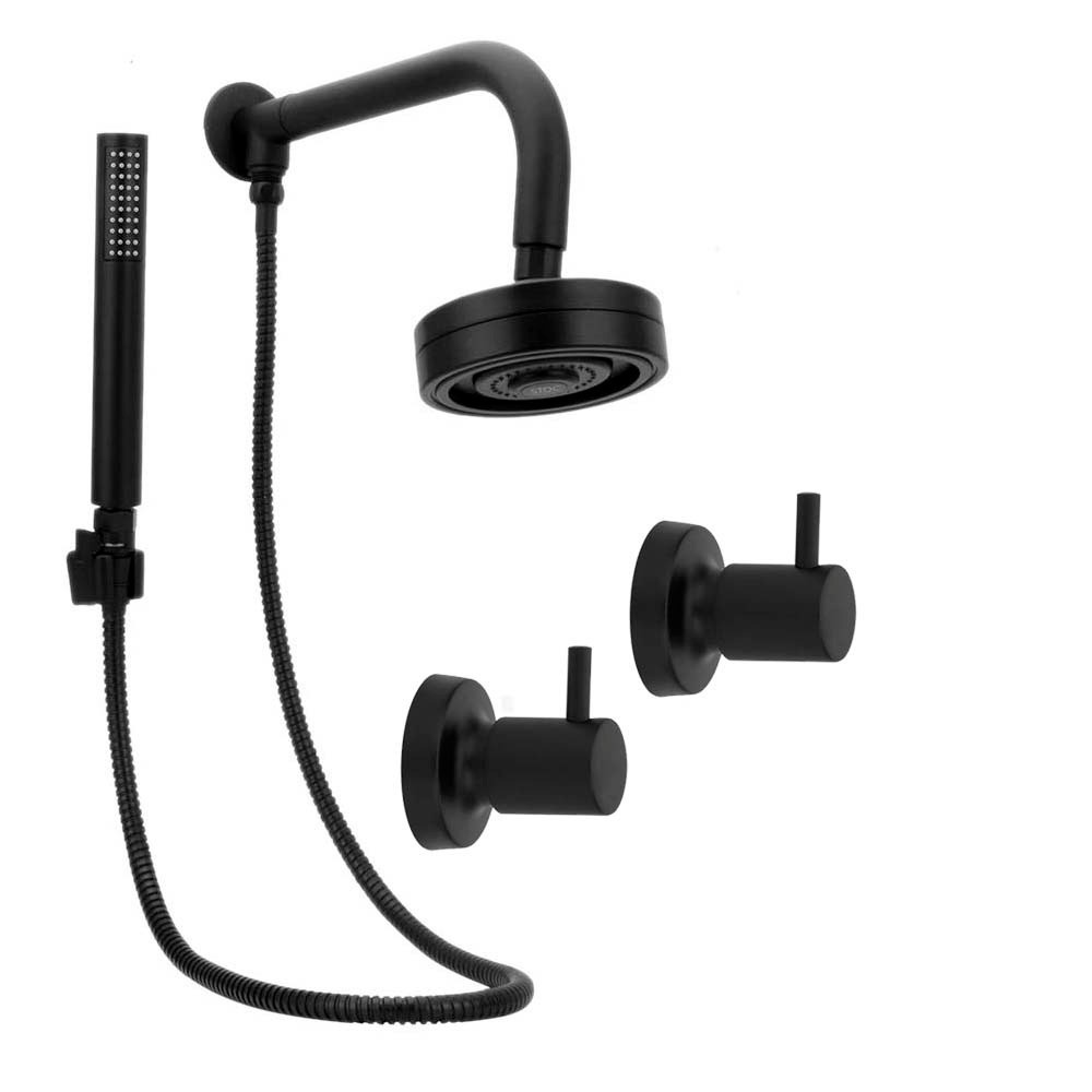 Chuveiro Autolimpante Black Completo Acabamento Preto Banheiro Anti Entupimento Ducha