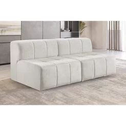 Sofá Modular 2 Lugares Bouclé Bege Sofá na Caixa 172cm Nude