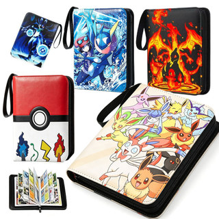 Álbum Porta Cartas Pokémon 400 Espaços Couro PU Impermeável Com Zíper Alça Organizador De Cards TCG